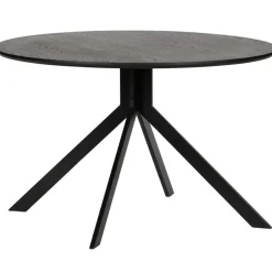 Ronde Eettafels-WOOOD Bruno Eettafel Rond - Mdf - Zwart - 75xØ120