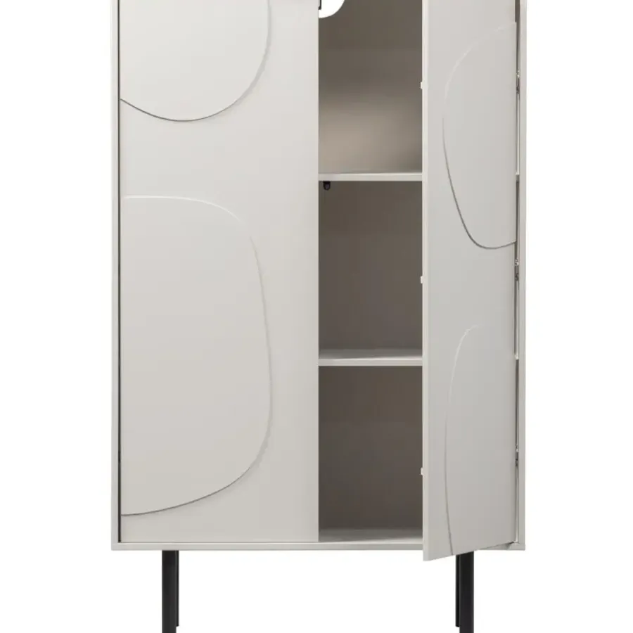 Wandkasten-WOOOD Cadiz Opbergkast - Grenen - Mist - 135x85x40
