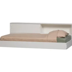 1-Persoons Bedden-WOOOD Carter Bed - Grenenhout - Wit - 90x200