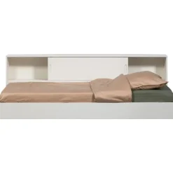 1-Persoons Bedden-WOOOD Carter Bed - Grenenhout - Wit - 90x200