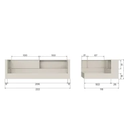 1-Persoons Bedden-WOOOD Carter Bed - Grenenhout - Wit - 90x200