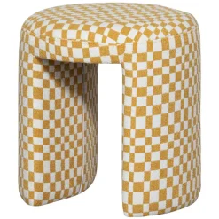 Krukjes-WOOOD Charlie Kruk - Polyester - Ruitjes - Geel