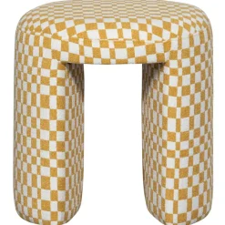 Krukjes-WOOOD Charlie Kruk - Polyester - Ruitjes - Geel