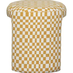 Krukjes-WOOOD Charlie Kruk - Polyester - Ruitjes - Geel