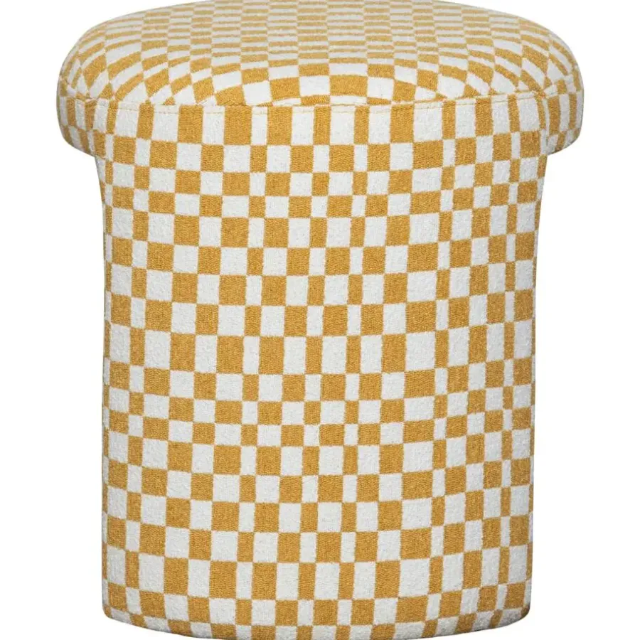 Krukjes-WOOOD Charlie Kruk - Polyester - Ruitjes - Geel
