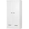 Kledingkasten|Kledingkasten-WOOOD Connect Kledingkast 2-Deurs met Lade - Grenen - Wit - 195x94x53