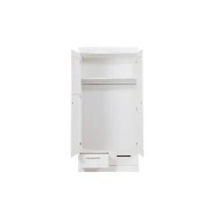 Kledingkasten|Kledingkasten-WOOOD Connect Kledingkast 2-Deurs met Lade - Grenen - Wit - 195x94x53