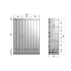 Kledingkasten|Kledingkasten-WOOOD Connect Kledingkast 3-Deurs met Lade - Grenen - Wit - 195x140x53