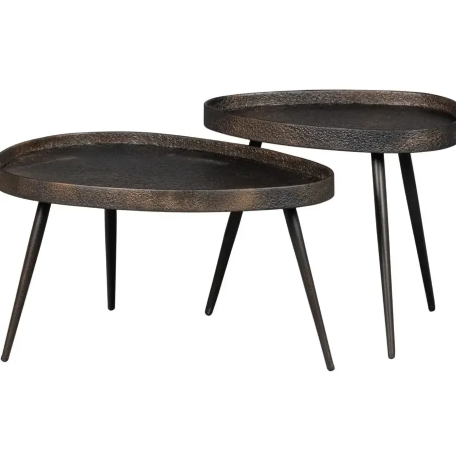 Bijzettafels-WOOOD Crude Bijzettafels - Zink - Antique Bronze - 39x71x52
