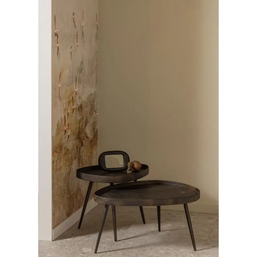 Bijzettafels-WOOOD Crude Bijzettafels - Zink - Antique Bronze - 39x71x52