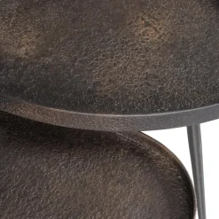 Bijzettafels-WOOOD Crude Bijzettafels - Zink - Antique Bronze - 39x71x52