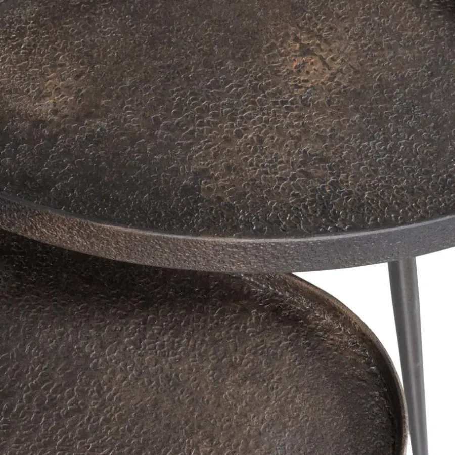 Bijzettafels-WOOOD Crude Bijzettafels - Zink - Antique Bronze - 39x71x52