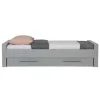 1-Persoons Bedden-WOOOD Dennis Bed Excl Lade - Grenen - Betongrijs - 53x219x95