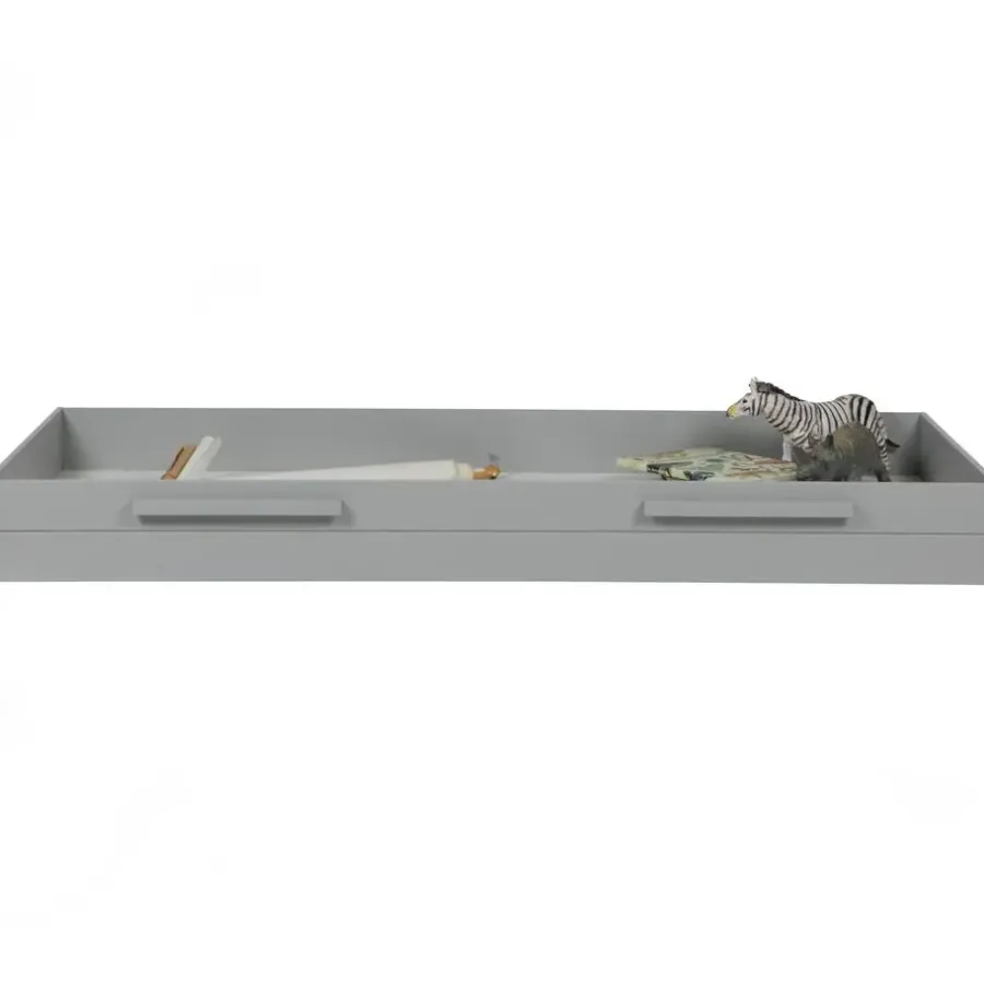 1-Persoons Bedden-WOOOD Dennis Bed Excl Lade - Grenen - Betongrijs - 53x219x95