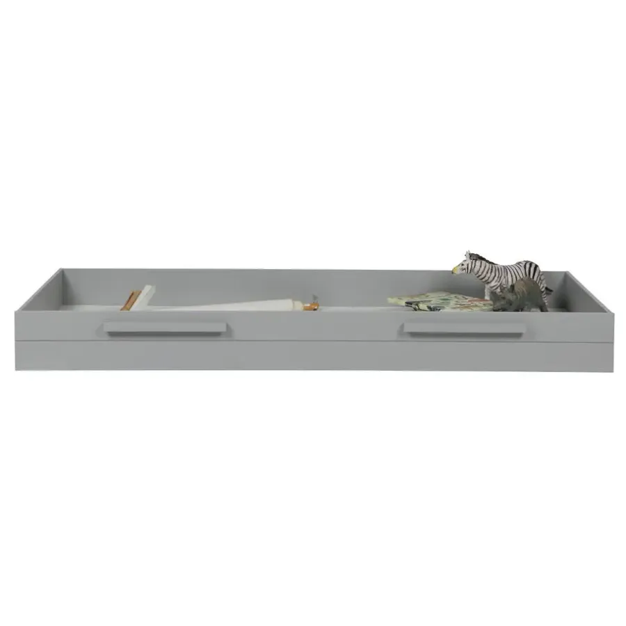 WOOOD Dennis Bed Incl. Lade/Lattenrol - Betongrijs - 53x219x95