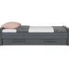 WOOOD Dennis Bed Incl.Bedlade/Lattenrol - Grenen - Staalgrijs -219x95
