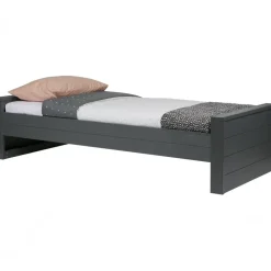 WOOOD Dennis Bed Incl.Bedlade/Lattenrol - Grenen - Staalgrijs -219x95
