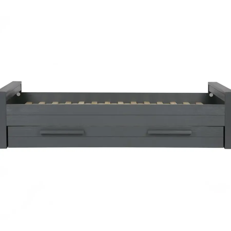WOOOD Dennis Bed Incl.Bedlade/Lattenrol - Grenen - Staalgrijs -219x95