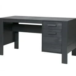 Bureaus-WOOOD Dennis Bureau - Grenen Geborsteld - Staal Grijs - 74x141x59