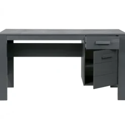 Bureaus-WOOOD Dennis Bureau - Grenen Geborsteld - Staal Grijs - 74x141x59