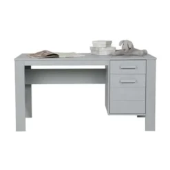 WOOOD Dennis Bureau - Grenen Geborsteld - Betongrijs - 74x141x59