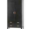 Kledingkasten|Kledingkasten-WOOOD Dian Garderobekast - Grenen - Zwart - 180x94x40