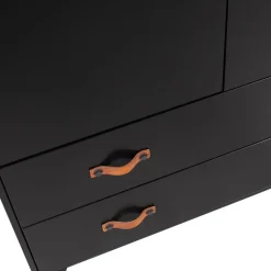 Kledingkasten|Kledingkasten-WOOOD Dian Garderobekast - Grenen - Zwart - 180x94x40