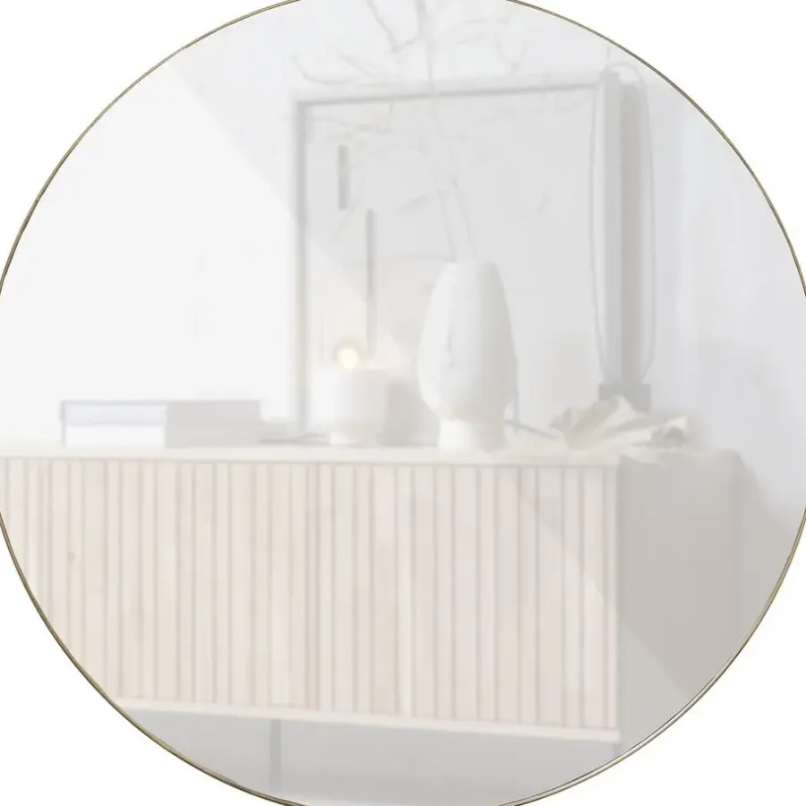 Spiegels-WOOOD Doutzen Spiegel - Metaal - Goud - 115x115x5