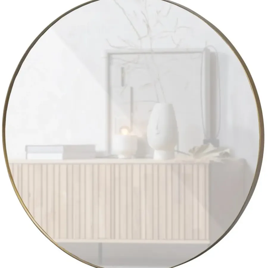 Spiegels-WOOOD Doutzen Spiegel - Metaal - Goud - 115x115x5