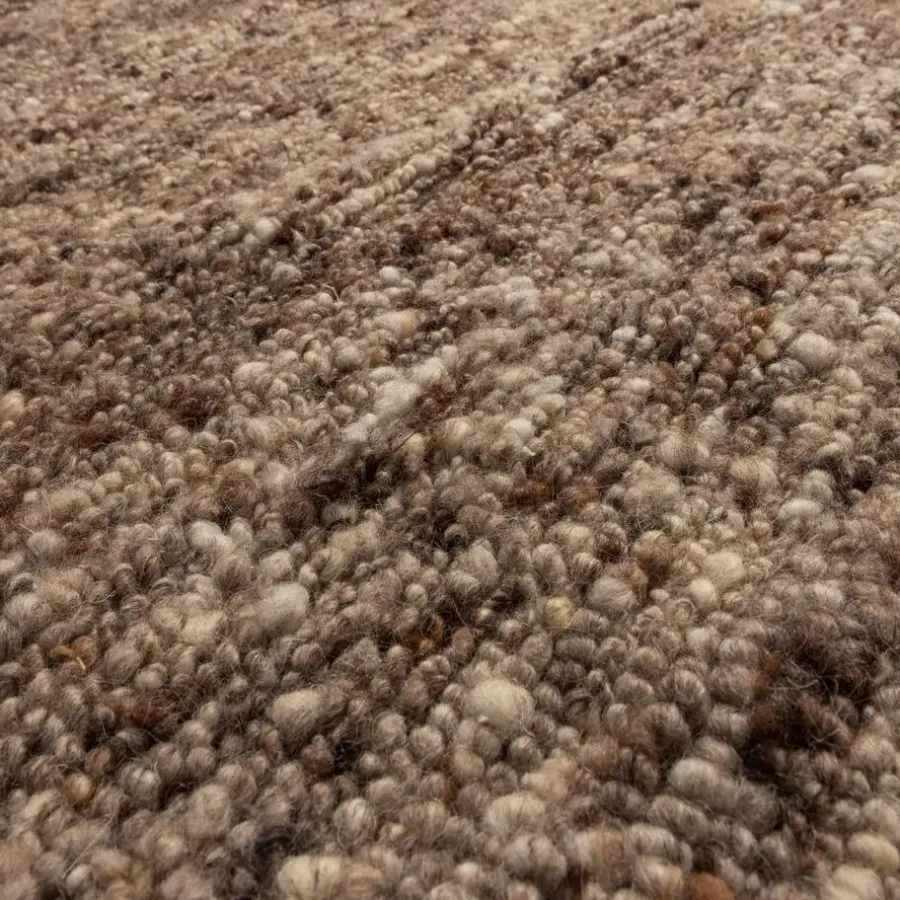 WOOOD Efia Vloerkleed Rond - Wol - Bruin Melange - Ø200 cm