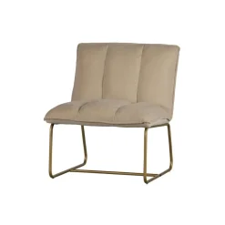 Fauteuils-WOOOD Fie Fauteuil - Ribstof - Zand - 77x64x71