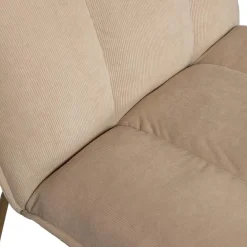 Fauteuils-WOOOD Fie Fauteuil - Ribstof - Zand - 77x64x71