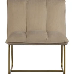 Fauteuils-WOOOD Fie Fauteuil - Ribstof - Zand - 77x64x71