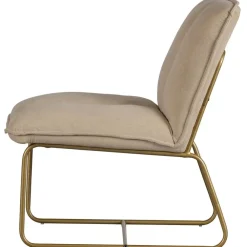 Fauteuils-WOOOD Fie Fauteuil - Ribstof - Zand - 77x64x71
