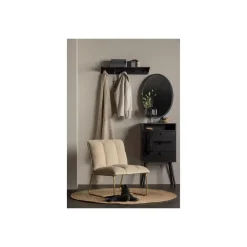 Fauteuils-WOOOD Fie Fauteuil - Ribstof - Zand - 77x64x71