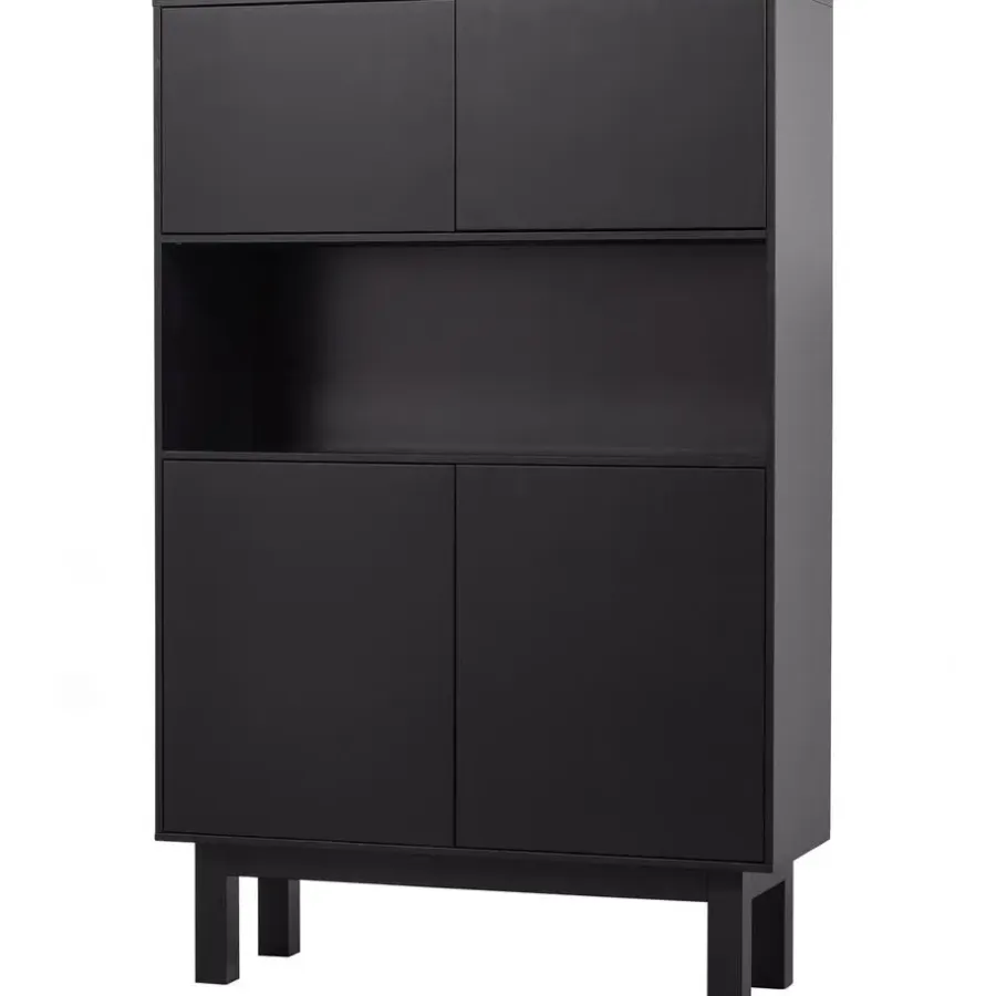 Buffetkasten-WOOOD Finca Buffetkast - Grenen - Zwart - 170x110x40