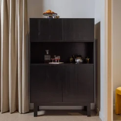 Buffetkasten-WOOOD Finca Buffetkast - Grenen - Zwart - 170x110x40
