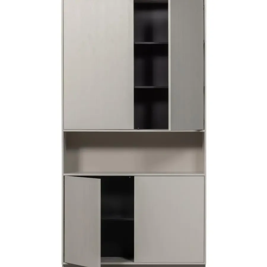 Wandkasten-WOOOD Finca Opbergkast - Grenenhout - Mist - 210x110x40