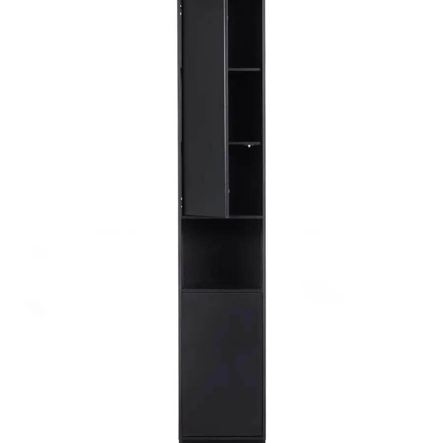Wandkasten-WOOOD Finca Opbergkast - Zwart - 210x39,5x40