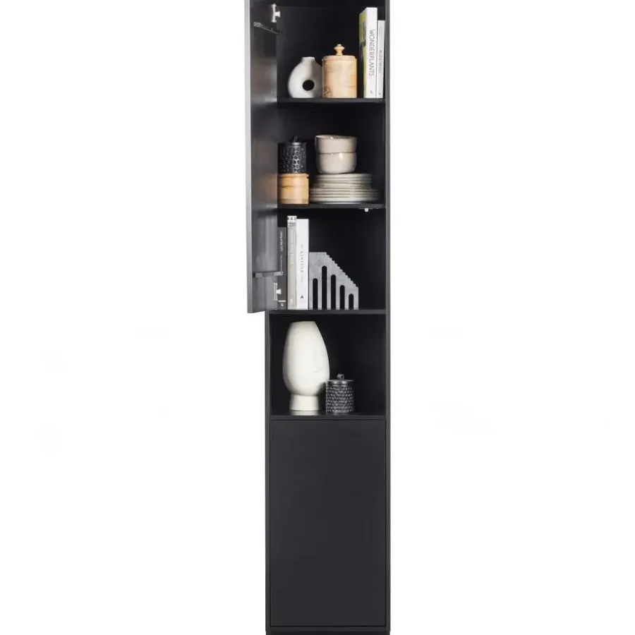 Wandkasten-WOOOD Finca Opbergkast - Zwart - 210x39,5x40