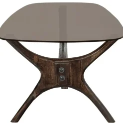 WOOOD Flash Salontafel - Glas/Hout - Walnoot - 42x110x60