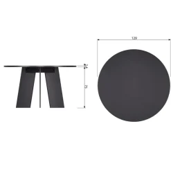 WOOOD Fries Eettafel - Eiken - Blacknight - 75x129x129
