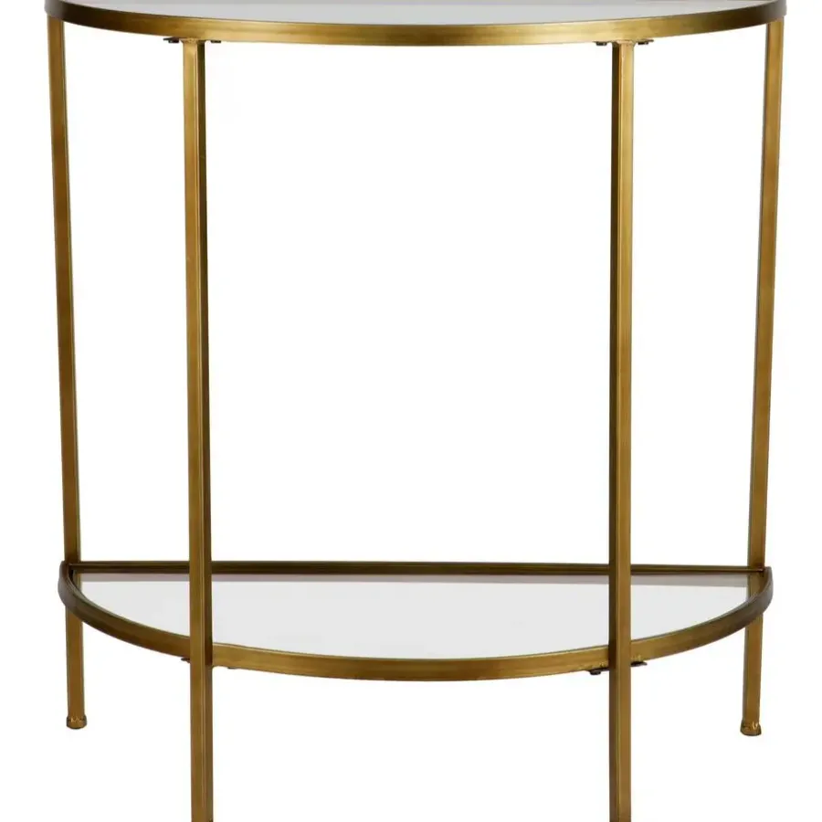 Sidetables-WOOOD Goddess Sidetable - Metaal - Antique Brass - 75x37x75