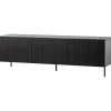 WOOOD Grand Gravure TV Meubel - Grenen - Zwart - 56x180x46