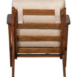 Fauteuils-WOOOD Houston Fauteuil - Bouclé/Hout - Naturel - 86x71x71