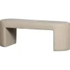 Bankjes-WOOOD Jacob Bankje - Chenille - Naturel - 46x130x46