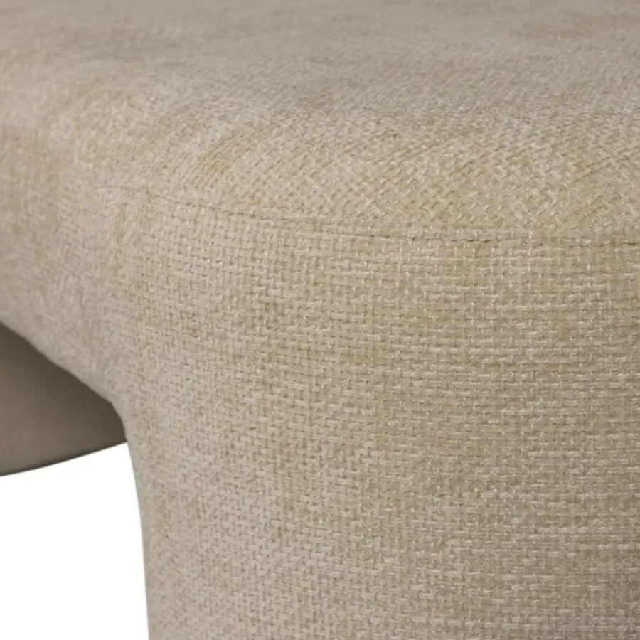 Bankjes-WOOOD Jacob Bankje - Chenille - Naturel - 46x130x46