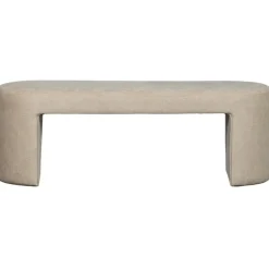 Bankjes-WOOOD Jacob Bankje - Chenille - Naturel - 46x130x46
