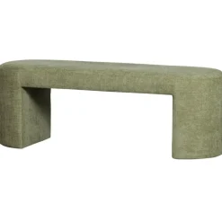 Bankjes-WOOOD Jacob Bankje - Chenille - Olive Green - 46x130x46
