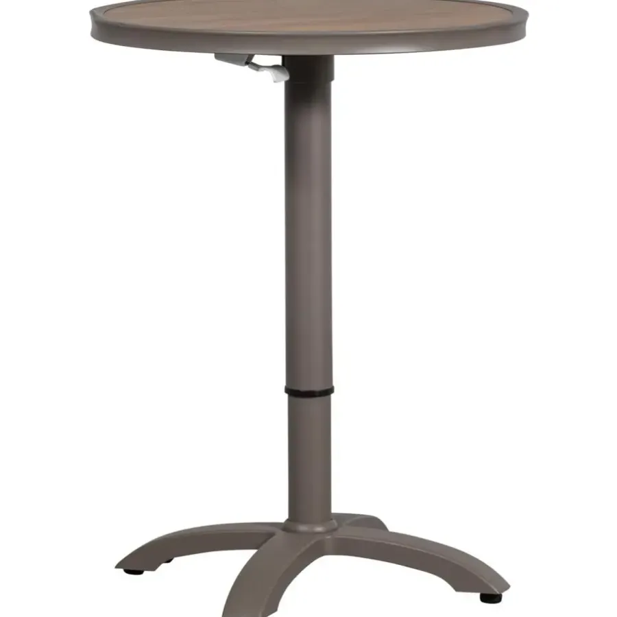 WOOOD Jeppe Hoogte Verstelbare Tuin Bartafel - Aluminium - Bruin/Grijs
